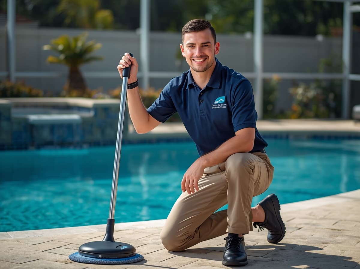 Next Level Pools pool technician at work